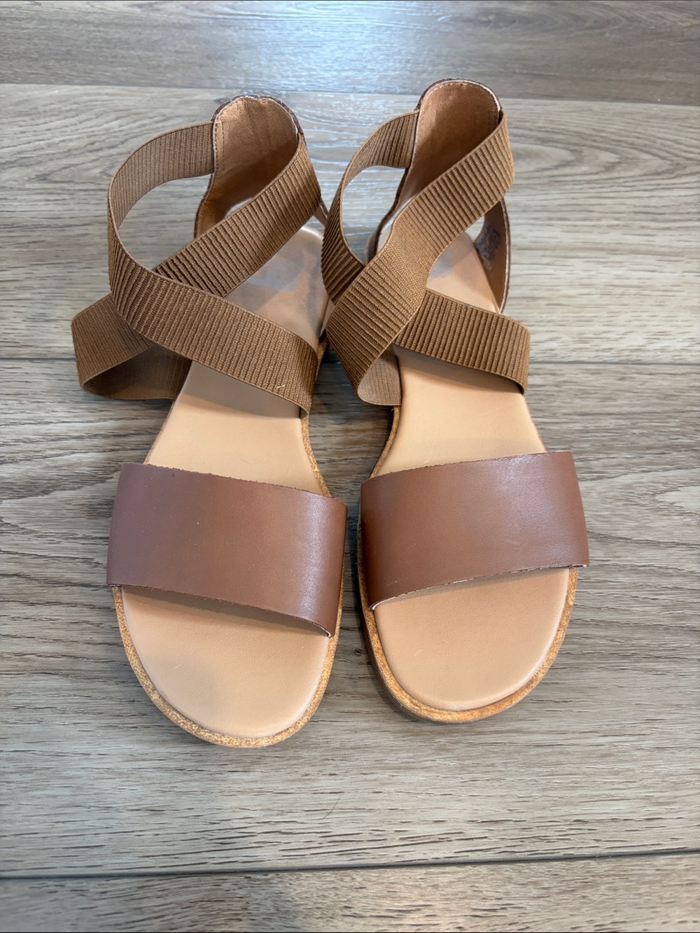 Women’s Brown Strappy Flat Sorel Sandals-Size 10